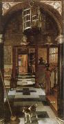 a view down a corridor Samuel van hoogstraten